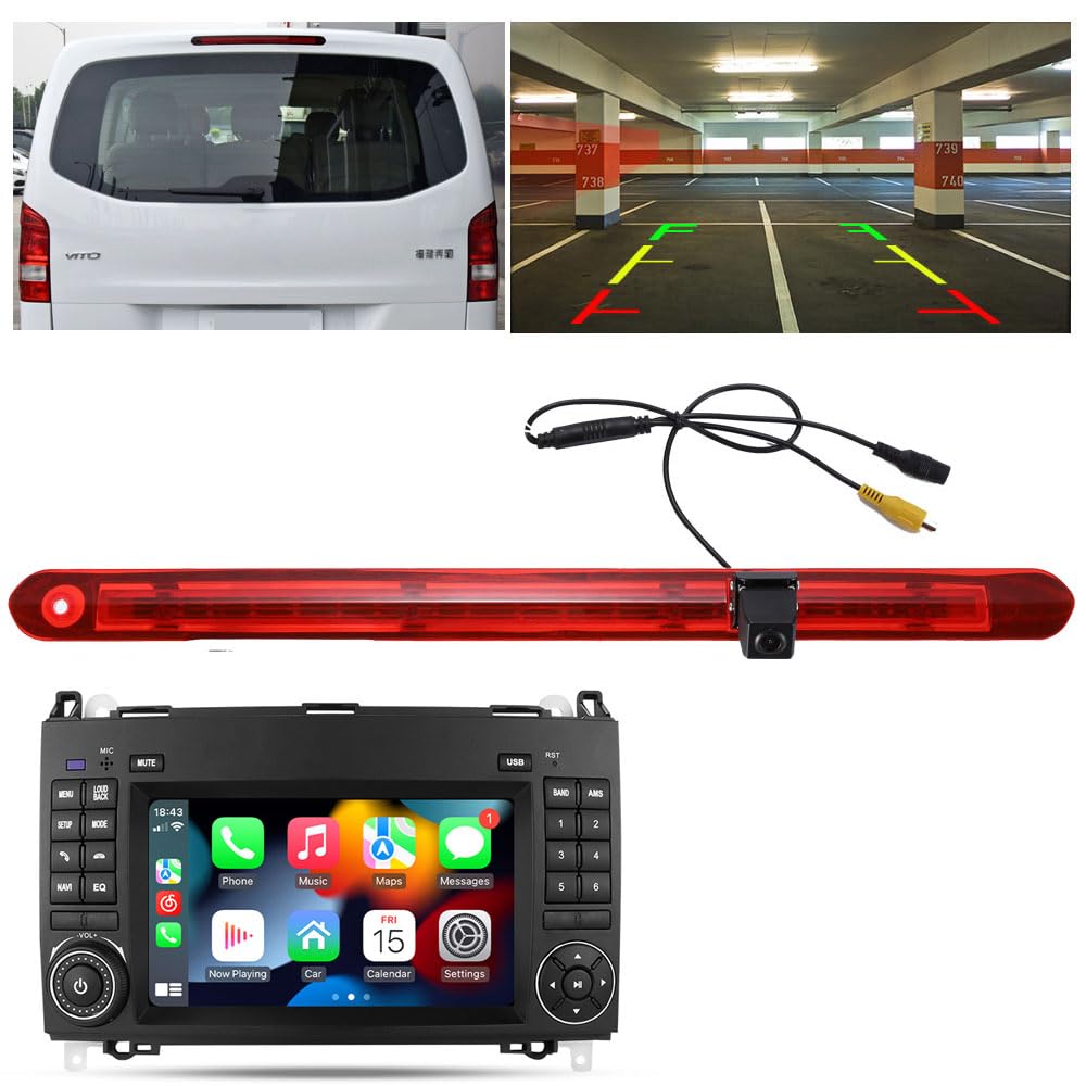 7" Android Auto Radio GPS Navigator Carplay Replacement for Mercedes-Benz V-Klasse W447 V200 V220 V250 V260 Vito Kasten Evito Tourer W447 mit USB WiFi GPS FM DVR RDS DAB+Auto Rückfahrkamera