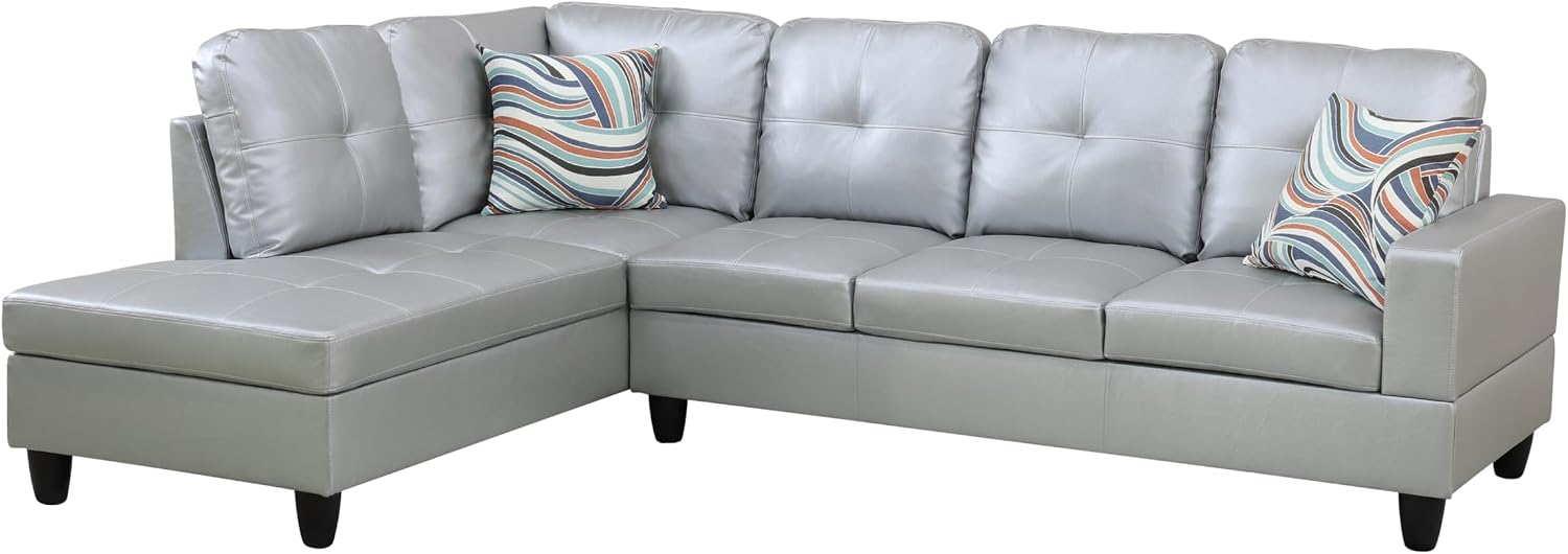 L-Shaped Combination Sofa Set, Luxurious Synthetic Leather Living Room Sofa, Suitable for Living Rooms, Bedrooms, Apartments, and Offices