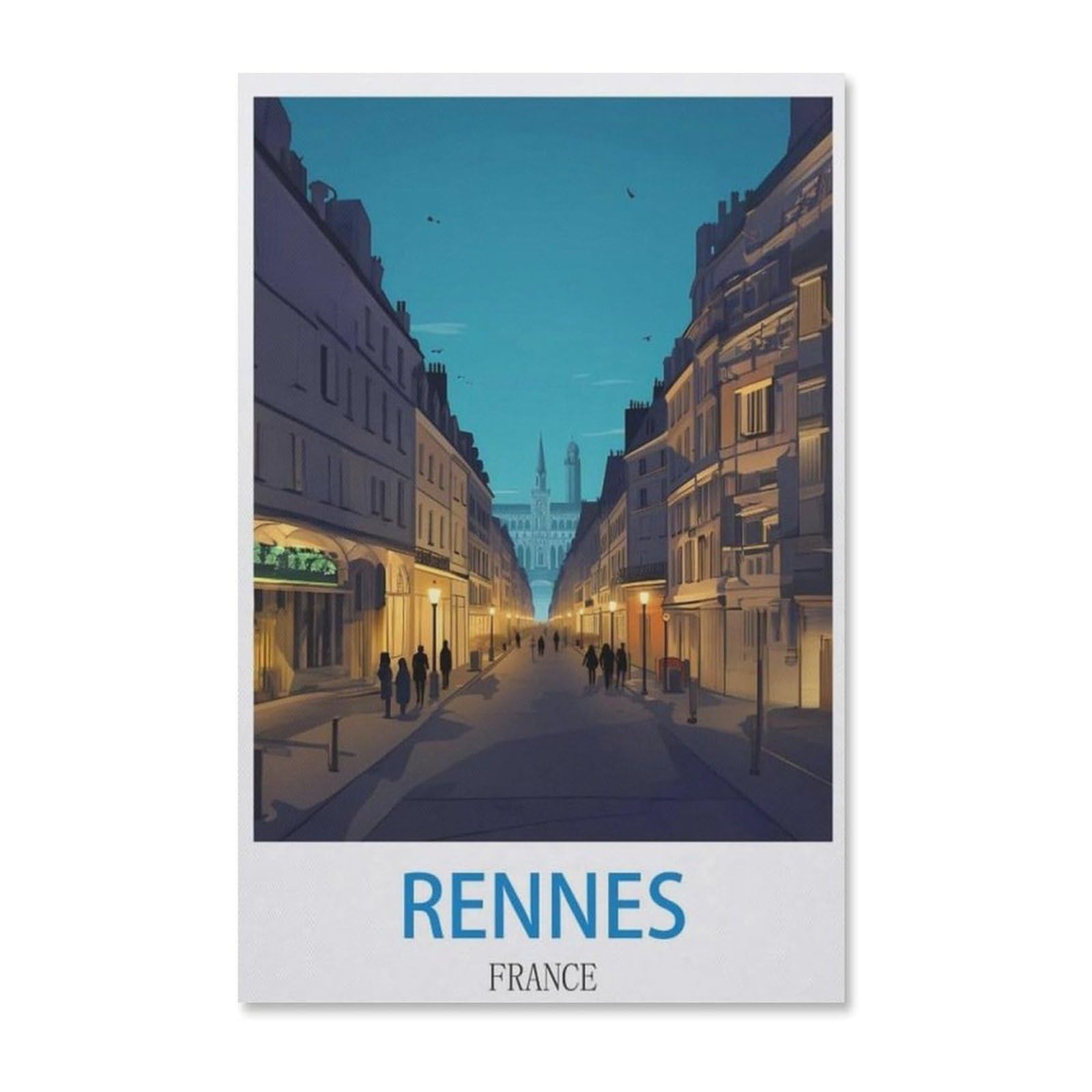 Jigsaw Puzzle 1000 Pieces for Adults，Rennes France Vintage Travel Poster，Teens Boys Girls Puzzles Difficult Thick Sturdy Pieces Challenging Puzzle for Party Games（50x70cm）-E91