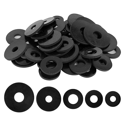 50 piezas de kit de surtido de arandelas de goma 1618202530mm (5 tamaños) arandelas de goma negras almohadillas de absorción de vibración arandelas
