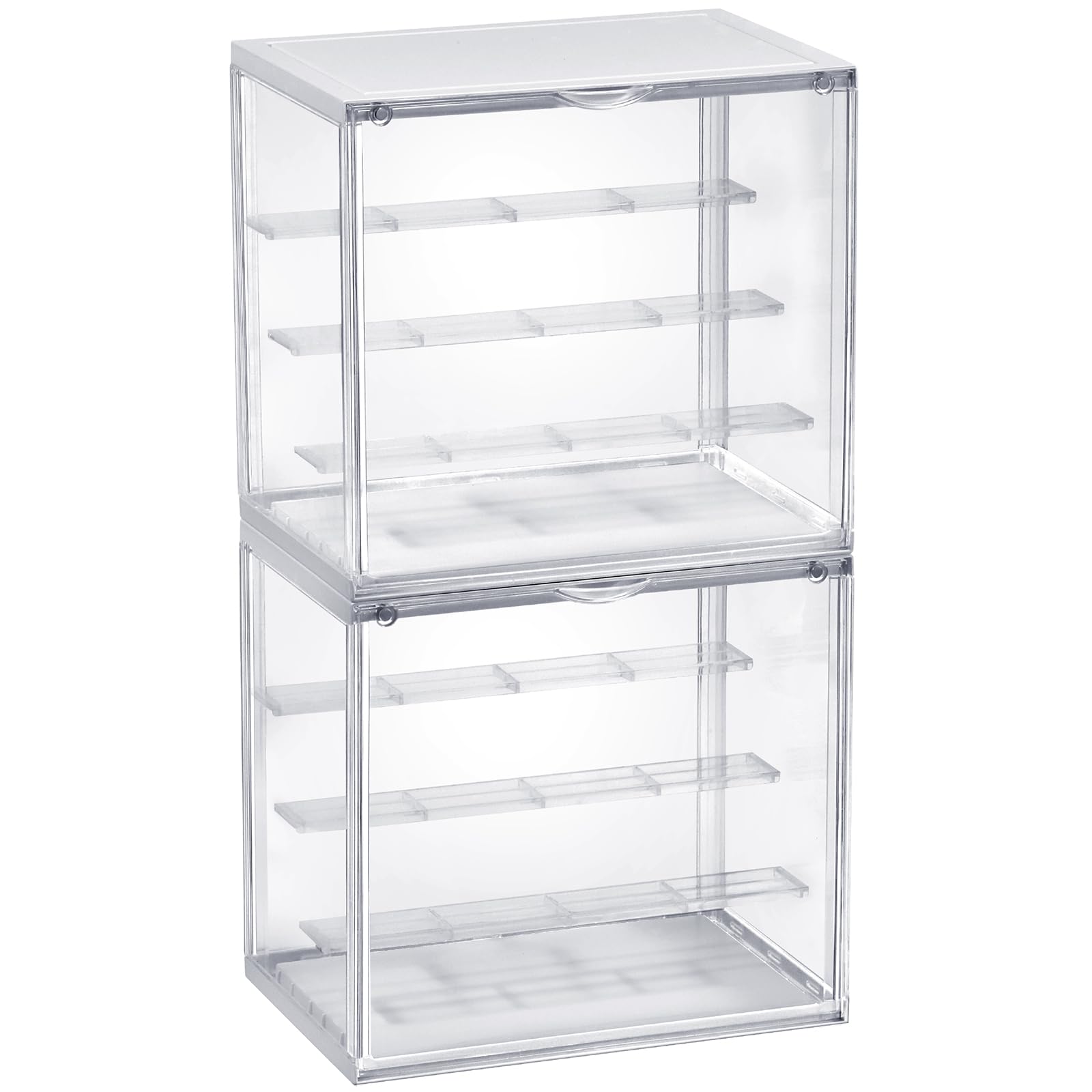 Amazon.co.jp: アクリルフィギュアケース 3段棚付き 積み重ね可能 透明