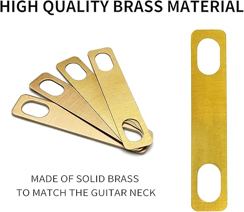 Miniatura 5 de 8 cuñas de cuello de guitarra SAPHUE 4 piezas de 0.008 in, 2 piezas de 0.020 in y 2 piezas de 0.039 in de grosor de latón para reparación de cuello