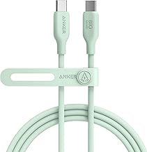 Anker 543 USB C to USB C Cable (240W 6ft), USB 2.0 Bio-Based Charging Cable for iPhone 15/15Pro/15Plus/ 15ProMax, MacBook Pro 2020, iPad Pro 2020, iPad Air 4, Samsung Galaxy S23 (Natural Green)