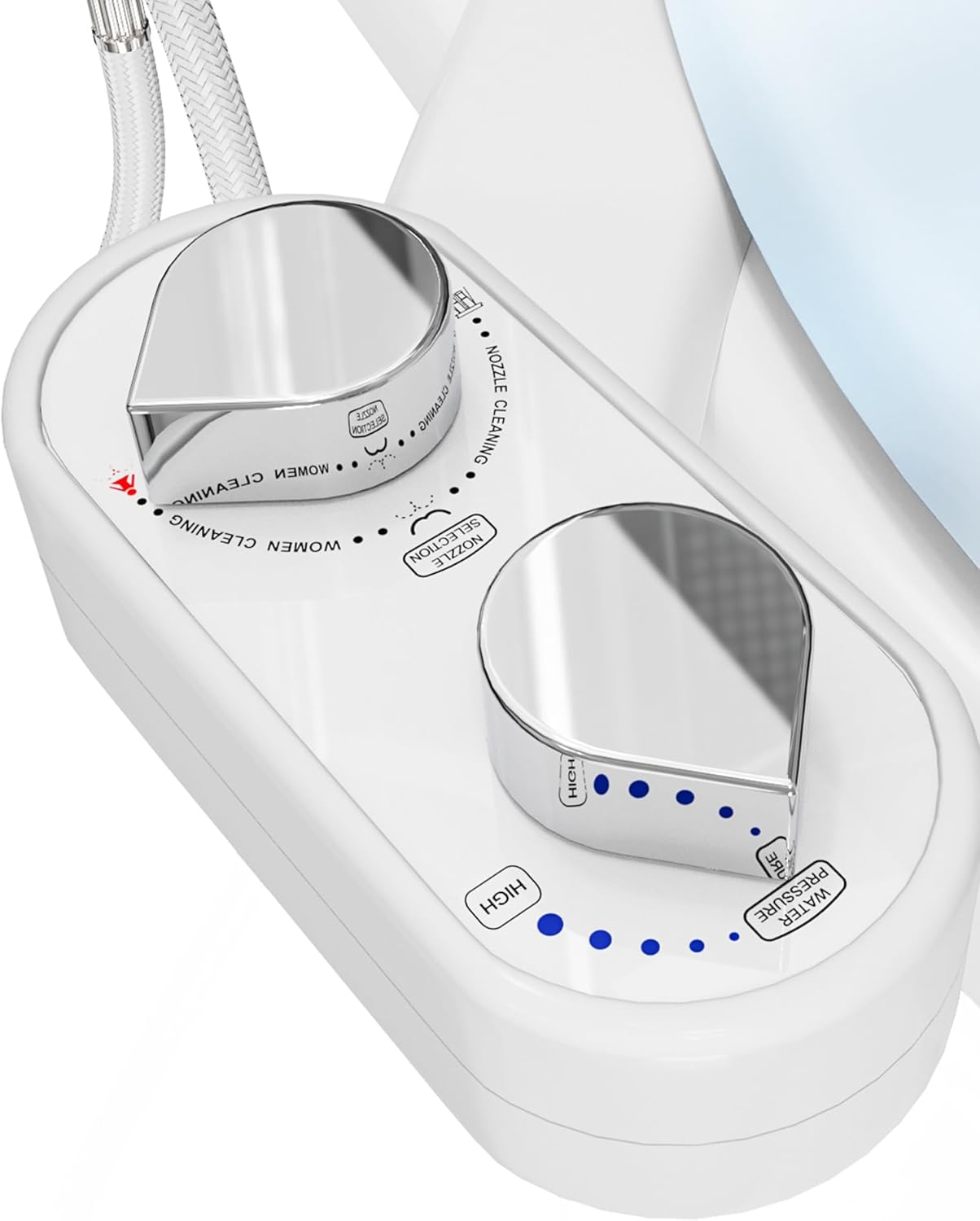 Clear Rear Bidet Attachment for Toilet – Easy Install, Self-Cleaning Dual Nozzles, Adjustable Spray Pressure, Hygienic Bathroom Upgrade – Non-Electric Eco-Friendly Toilet Bidet Seat Attachment