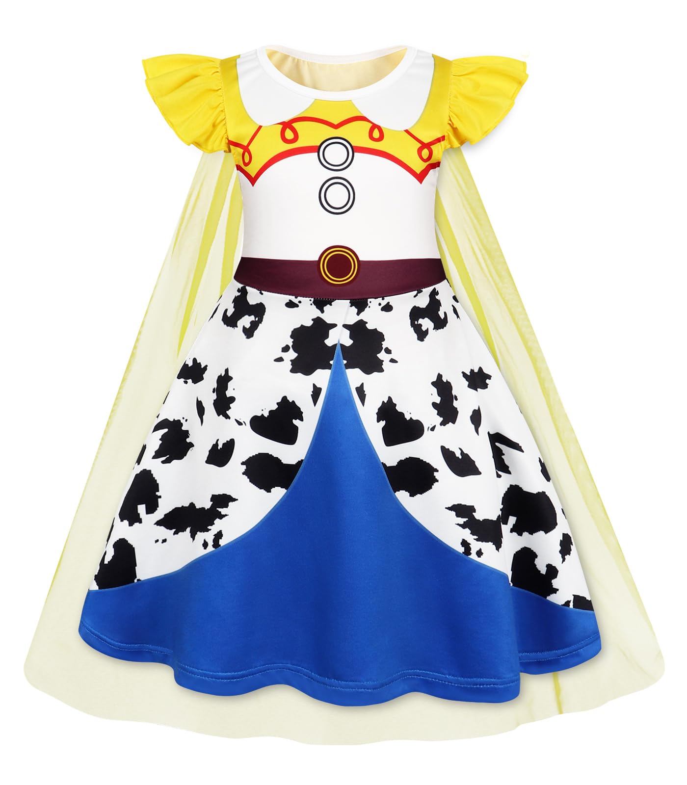 AmzBarley Princess Costume Kids Halloween Dress Up for Girls Toddler Outfit Birthday Party Clothes with Cape 1-10 Years — view 18