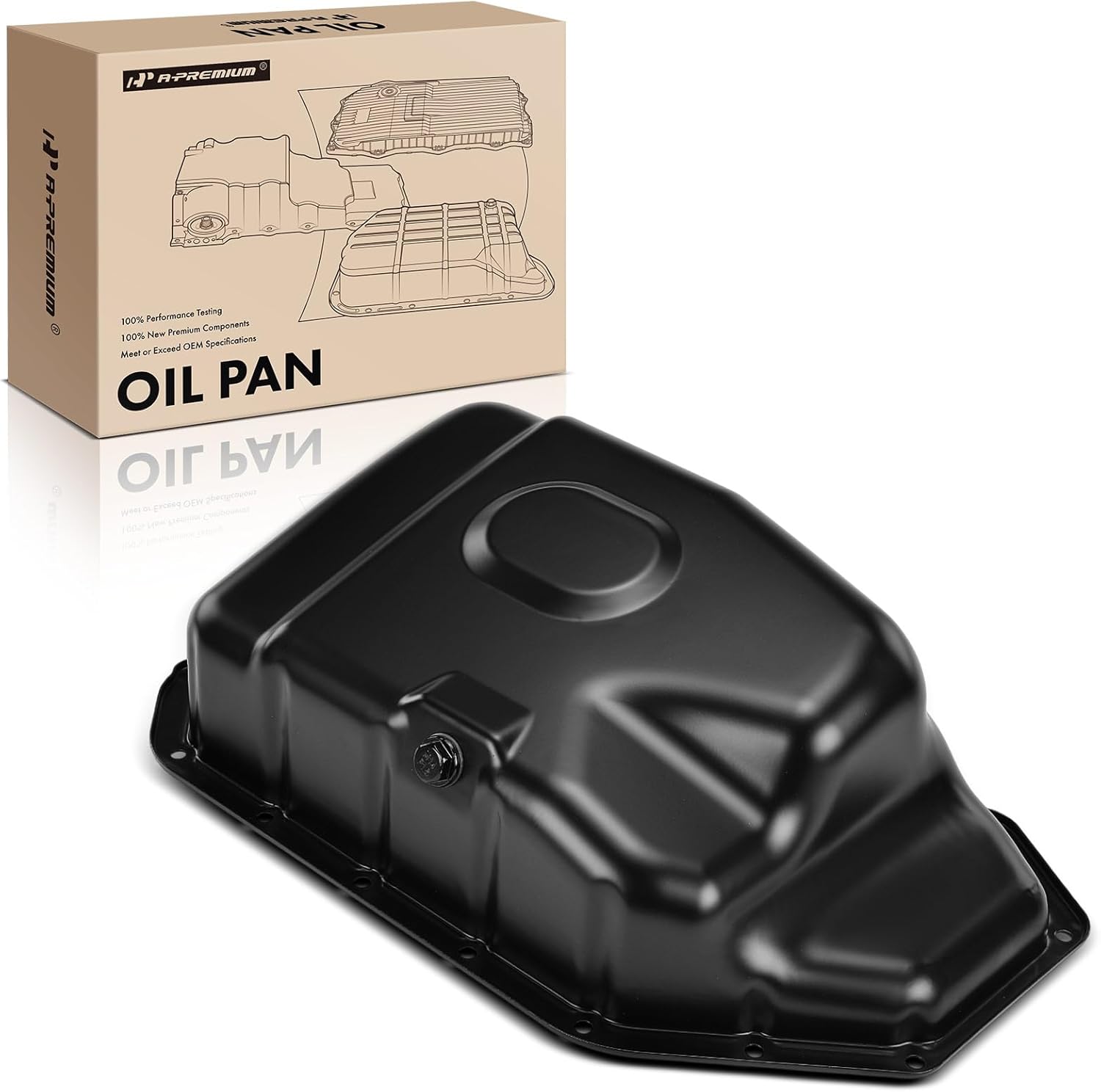A-Premium Engine Oil Pan Sump with Drain Plug, Compatible with Honda CR-V CRV 2002-2006, Accord 2003-2007, Civic 2002-2005, Element 2003-2011 & Acura RSX 2002-2006, 2.0L 2.4L Gas
