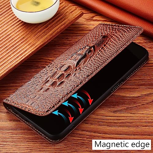 Étui en cuir pour Samsung S23 Plus style crocodile à rabat