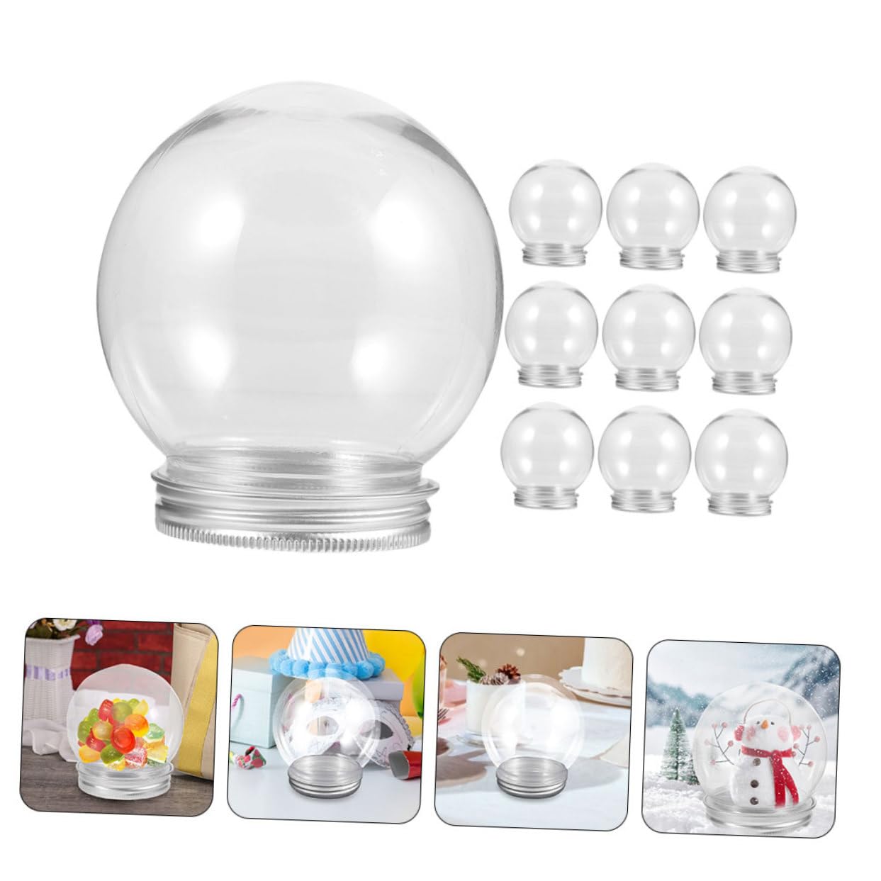 IMIKEYA 40 Pcs À Neige Vides Boule À Neige Remplissable Couverture D'Affichage De Plante Globes d' De Bricolage en Plastique Compact À Neige pour Filles Boule D'Ornement