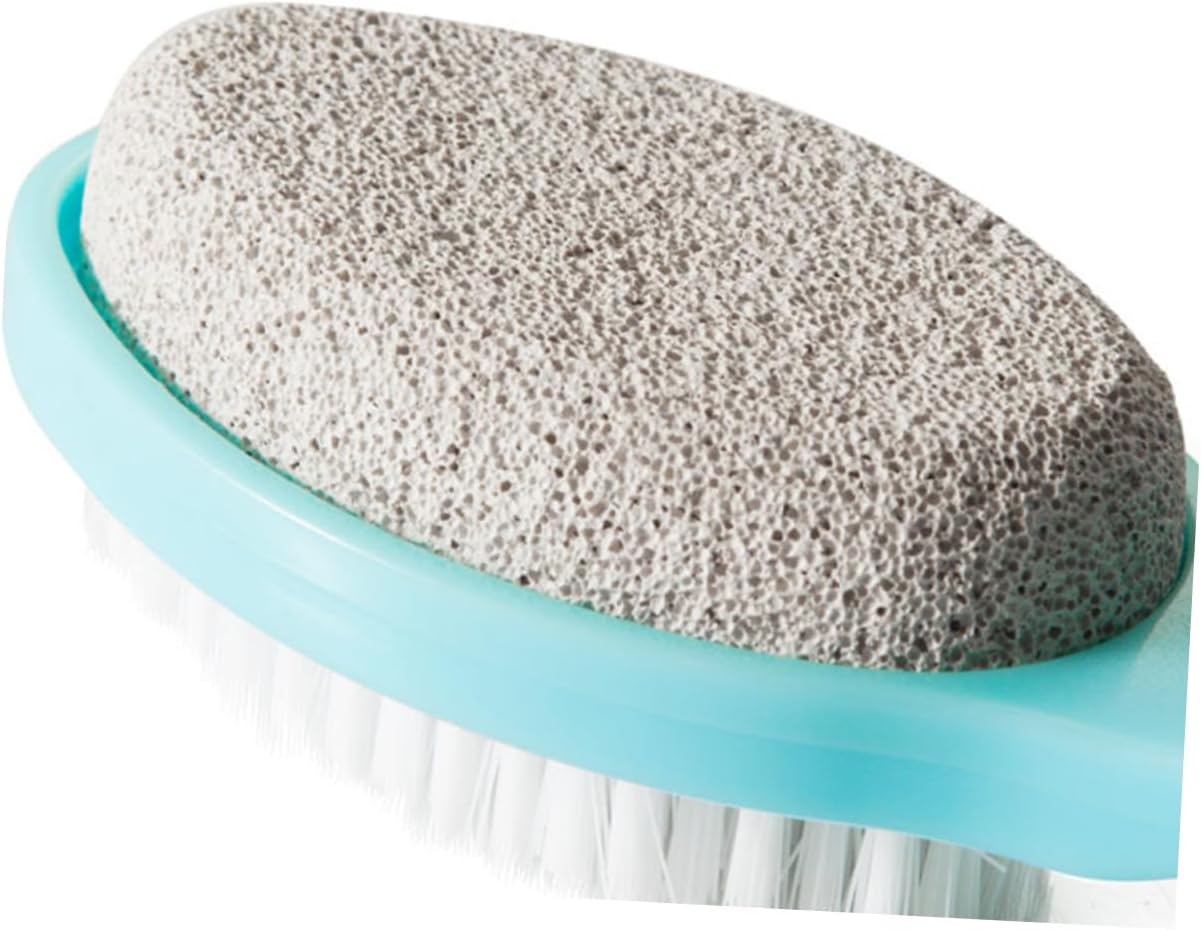 3Pcs Multifunctional Pedicure Scrubber Feet Files Callus Removing Tool with Dual-Sided Natural Pumice Stone for Dead Skin Removal Ergonomic Design in Rosy Blue Green
