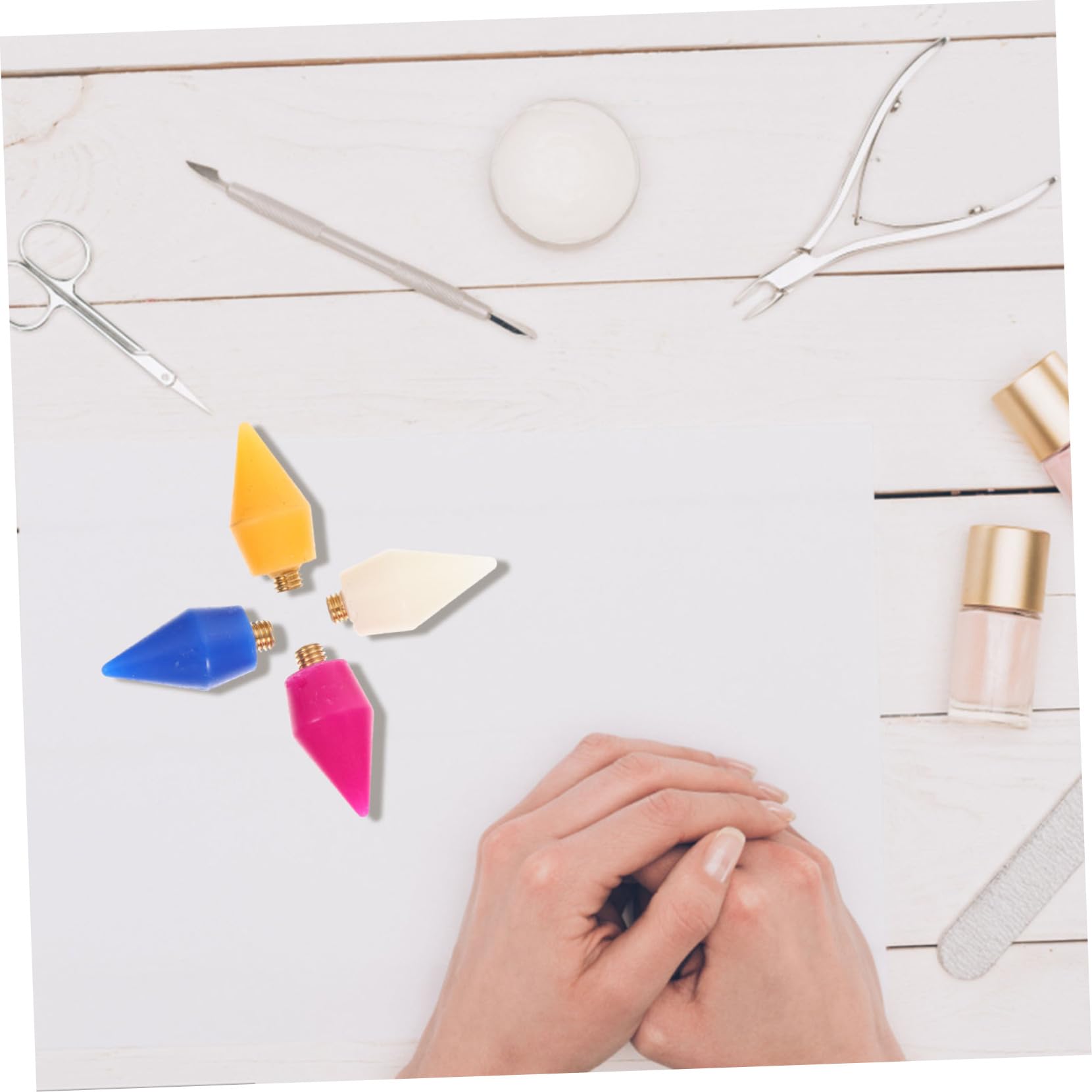 FRCOLOR 48pezzi Teste Penna Per Unghie Per Manicure Strumenti Decorazione in Per Unghie Facili Usare Adatte Per e