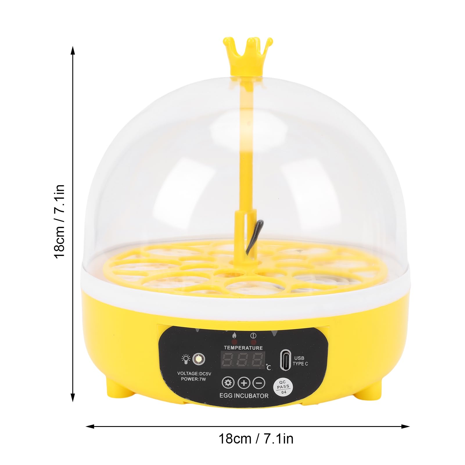 Buachois Incubatrice per uova da cova, tornitore automatico per uova con controllo dell'umidità della temperatura, mini design portatile per uova di pollo, anatra, uccelli, casa, scuola, uso educativo