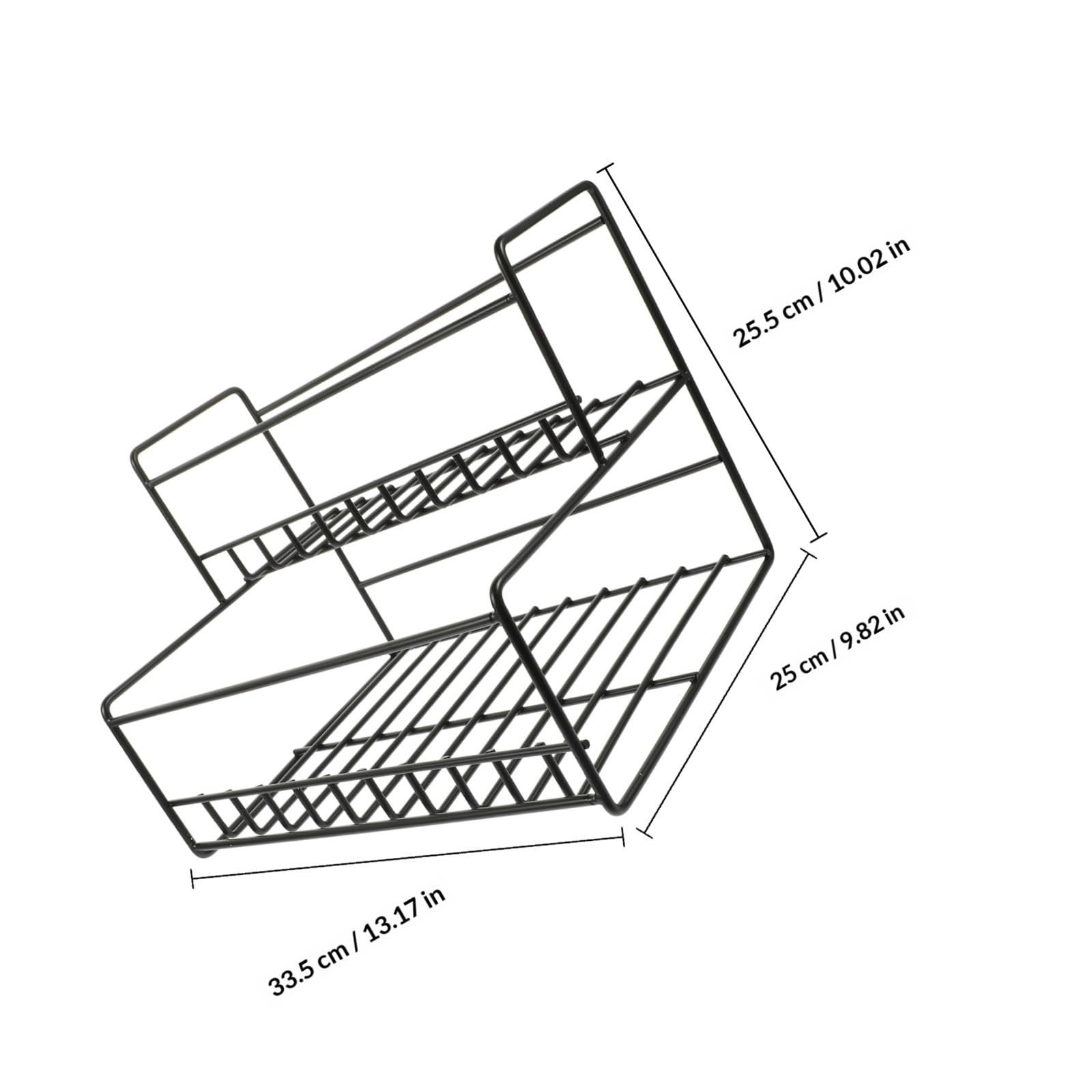 Rack per Sciroppi in Ferro Nero, Stabile e Multifunzione