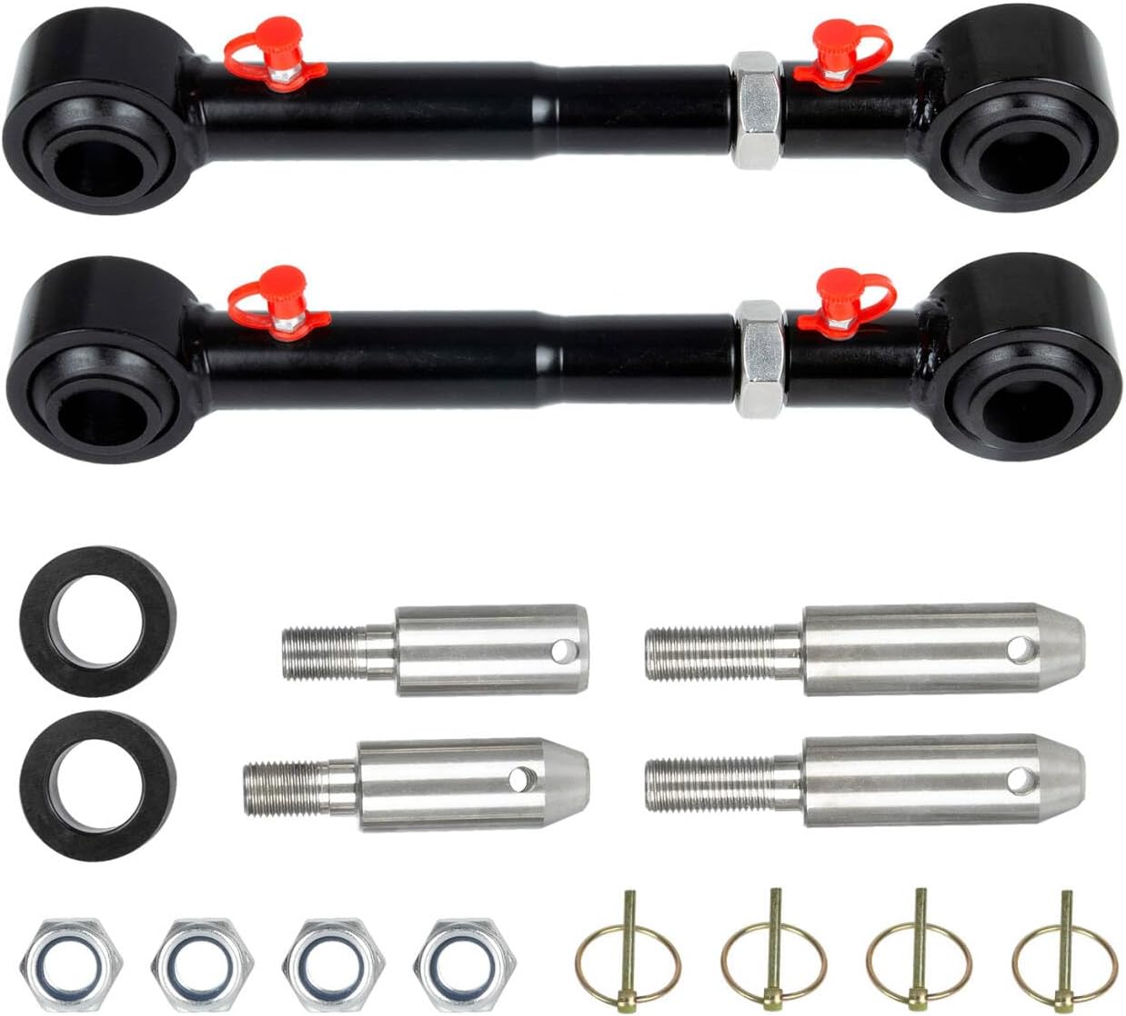 Adjustable Front Sway Bar Quick Disconnects for Jeep Wrangler JK JKU 2007-2018, Stabilizer Bar End Links for 2.5-6 Inch Lift, 2PCS 2/4-Door Sport Sahara Rubicon Suspension Links