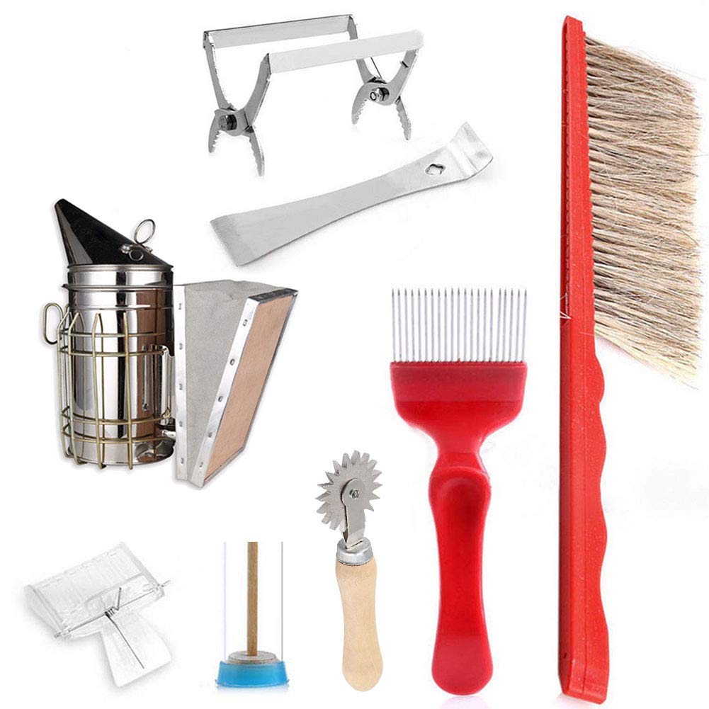 Kit di Attrezzi per Apicoltura Kit 8 in 1 Accessori per Apicoltori Professionisti