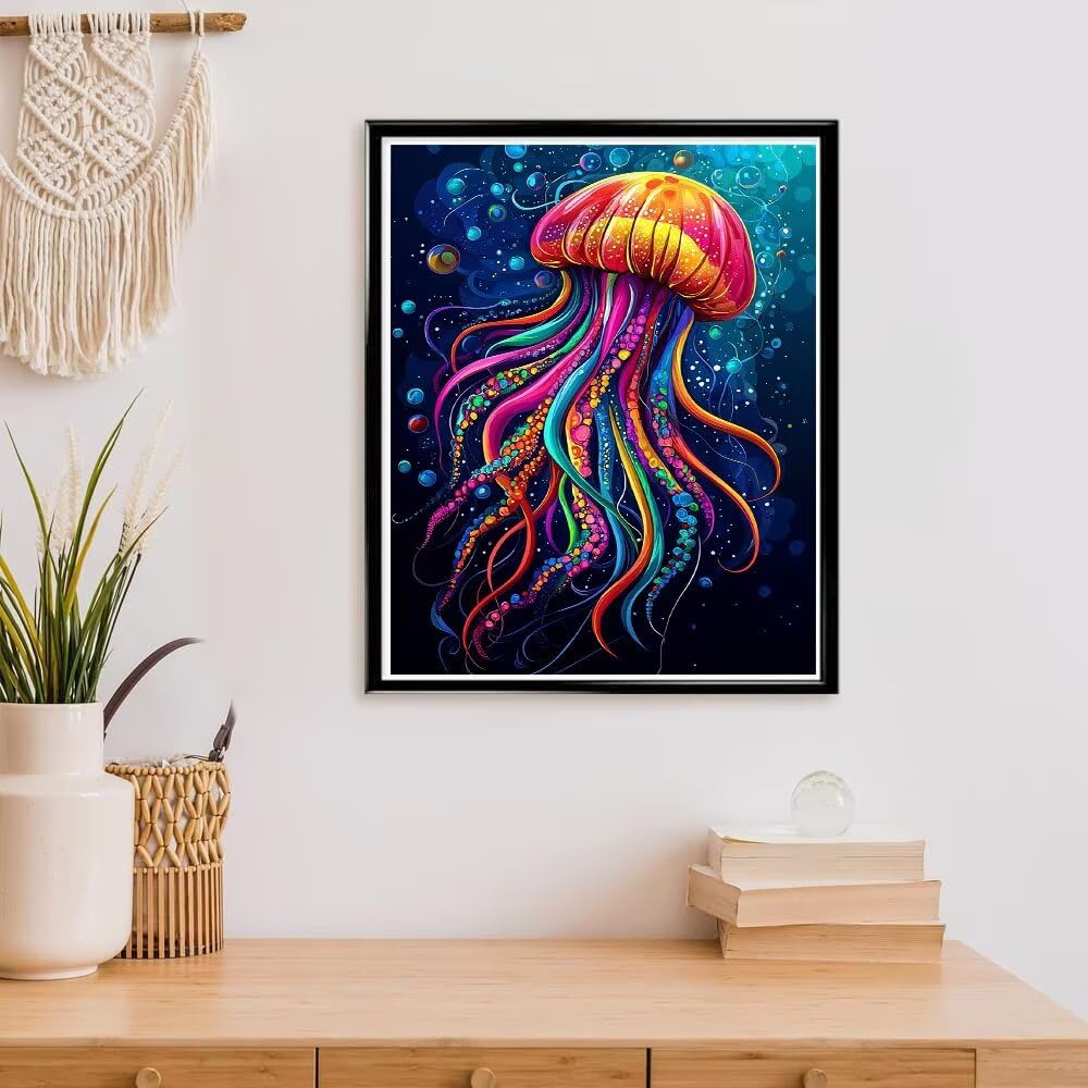 5D Color Meduza Diamentowe zestawy do malowania, DIY Diament Malarstwo dla dorosłych, Diamentowe Malarstwo Rzemiosło Rhinestone Ścieg krzyżykowy Malarstwo Płótno dla początkujących, Dekoracja ścienna