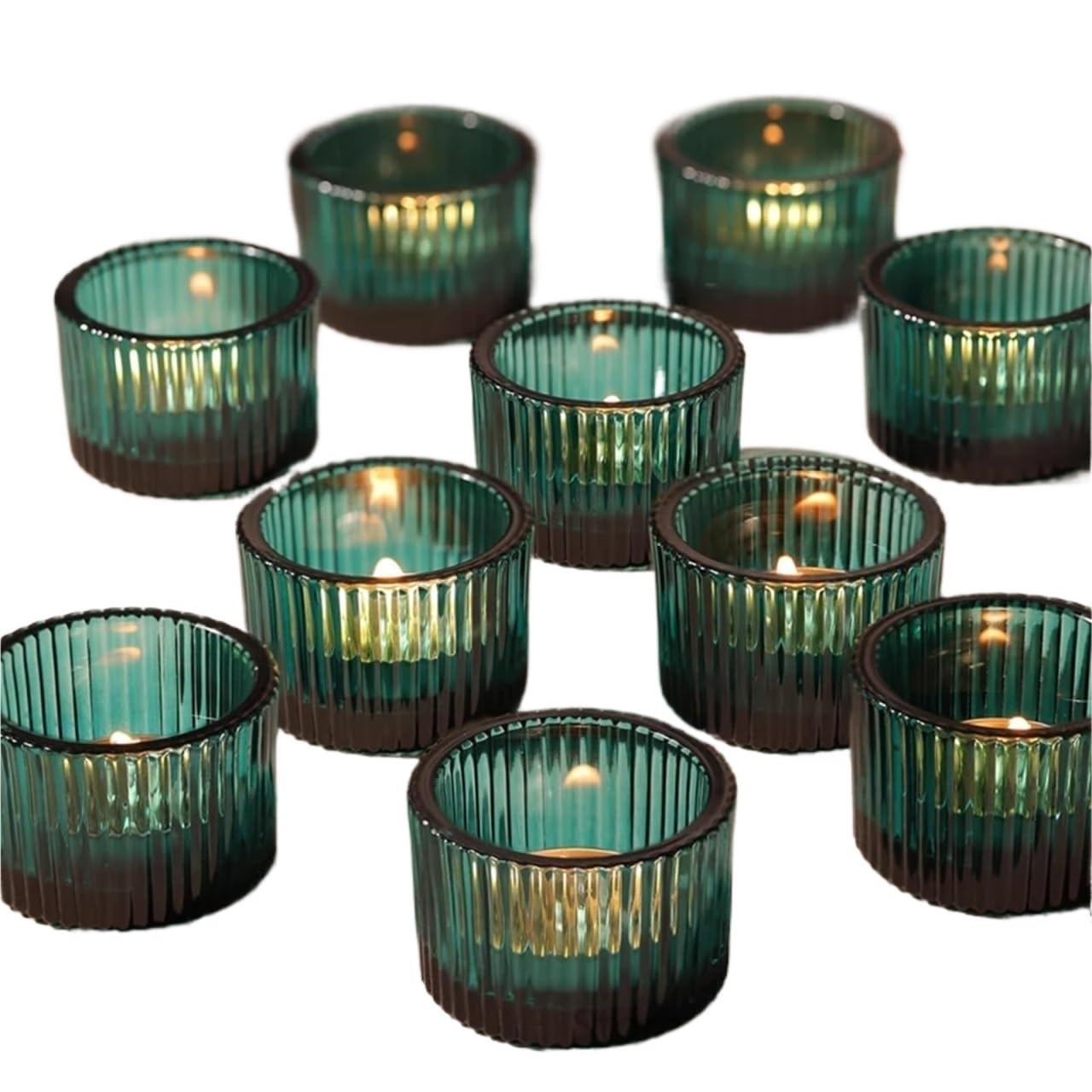 Tea Light Holders 12pcs Tealight Candle Holder,Small Votive Holders For Table Centerpiece,Glass Tea Light Candles For Party&Home(Blue)