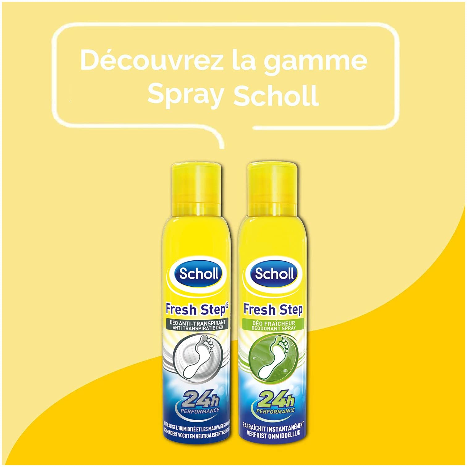 SCHOLL - Spray antitranspirante Fresh Step 24h - 5 frascos de 150 ml