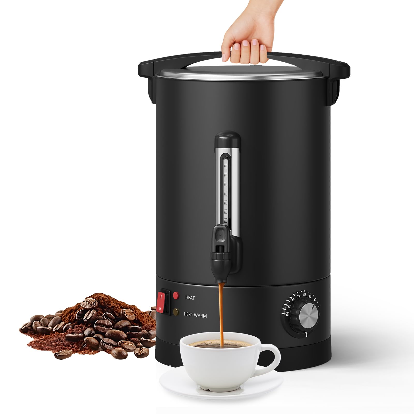 12 L 80 Cups Commerical Coffee Urn 3 2 Gal Double-Wall Stainless Steel Coffee Maker - Large Capacity