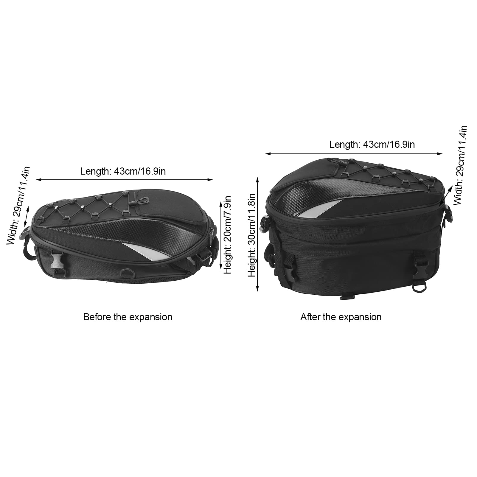 Bolsa de Asiento Trasero para Motocicleta, Gran Capacidad, Bolsa Trasera Universal Impermeable con Respaldo Transpirable, se Convierte en Mochila para Almacenamiento del Conductor,