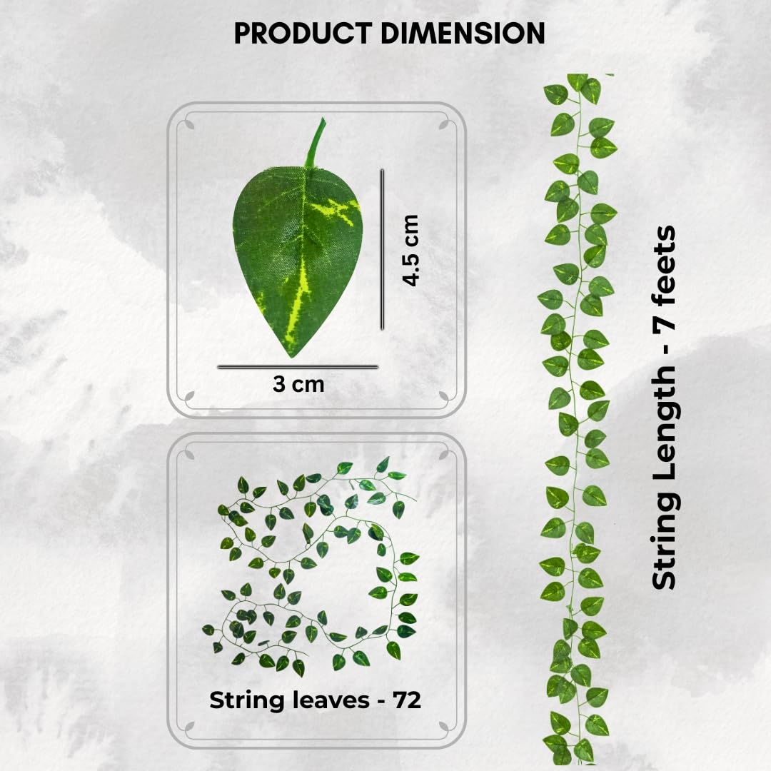 fancymart Artificial Green Money Plant Ivy Leaf Hanging Vine Creeper for Home Décor (7 Feet, Pack of 2) 1