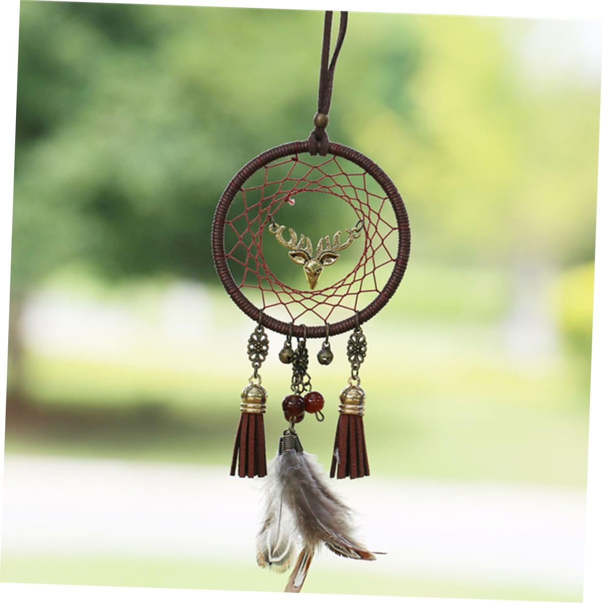 Dream Catcher Brown Iron Hanging Pendant Deer Head Xmas Ring Decor image 4