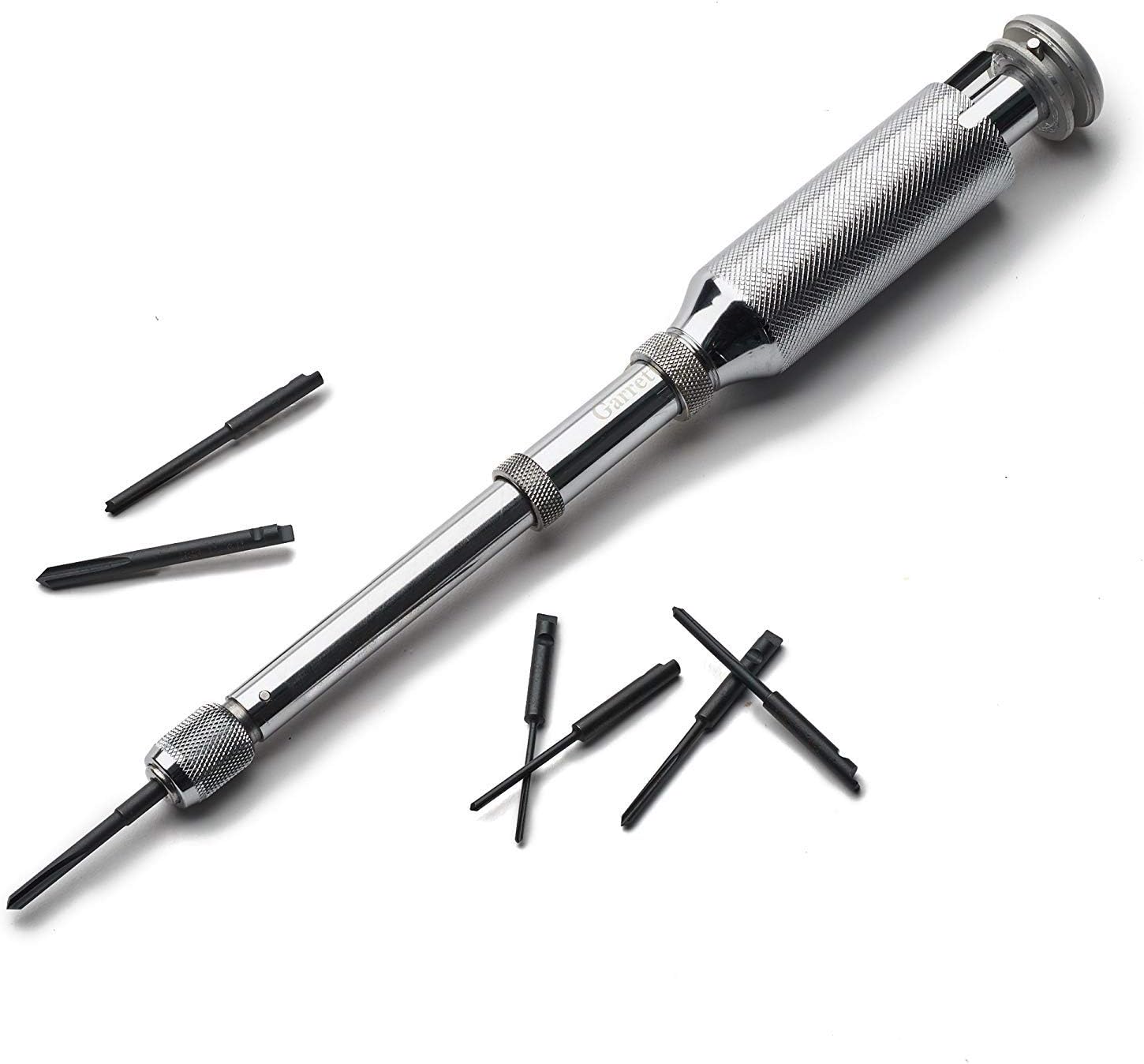 9” Classic Yankee Push Drill - Mini Drill Set with 8 Double Fluted Bits - Chrome Plated Solid Brass Hand Drill with No Chuck Necessary - Small Hand Tool Ideal for Tight Areas by Kings County Tools