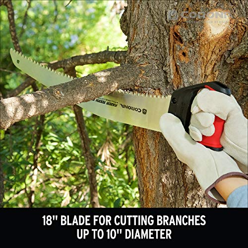Corona Tools 18-Inch Razortooth Pruning Saw | Heavy-Duty Hand Saw With Curved Blade | D-Handle Design For Gloved Or 2-Handed Operation | Cuts Branches Up To 10" In Diameter | Rs 7510D #TOP5