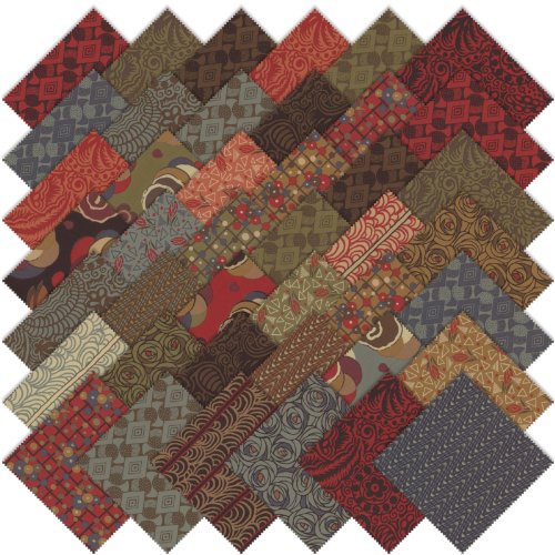 Moda Modernism Charm Pack, Set of 42 5-inch (12.7cm) Precut Cotton Fabric Squares