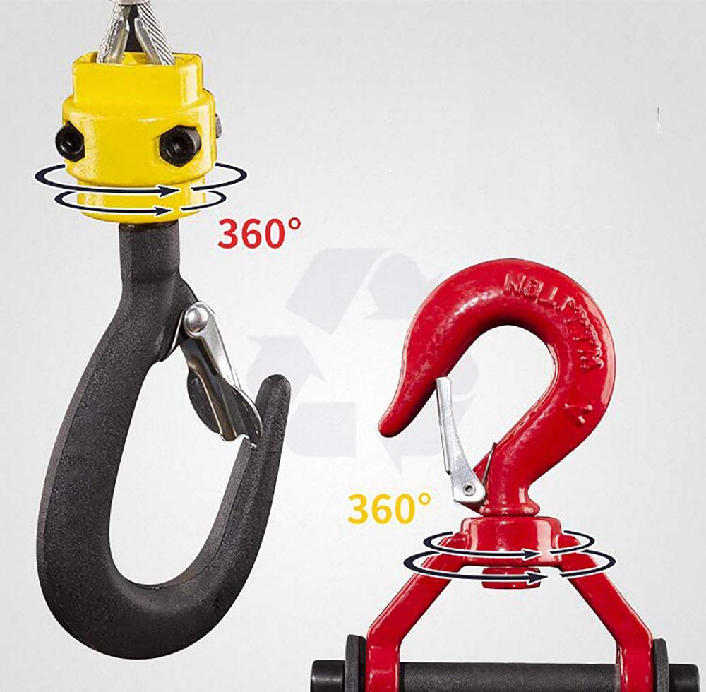 T-king 110V Portable Electric Hoist Crane, Electric Winch Overhead Lift Electric Lifting Traction Hoist Electric Hoist Windlass Manual Control/Cable Control/Remote Control (500KG)