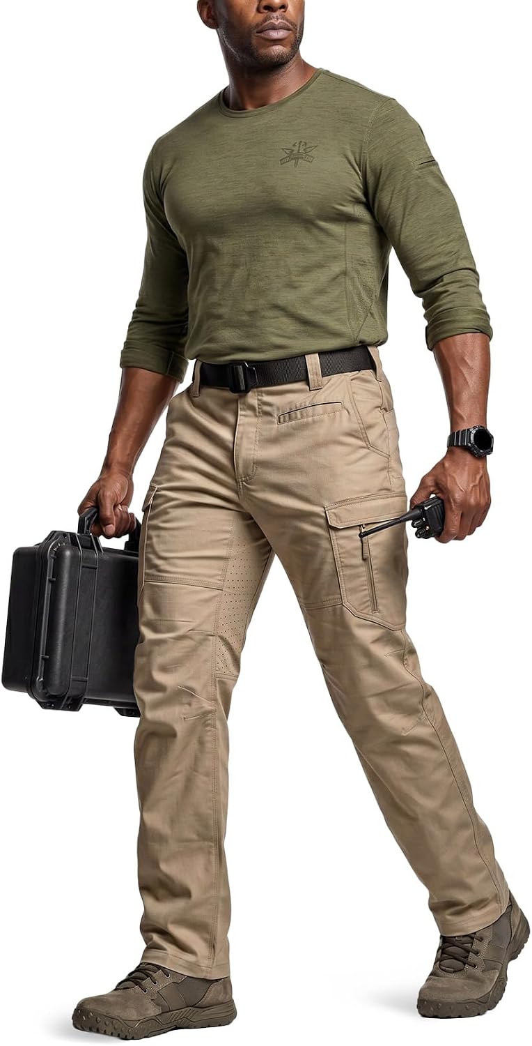  Men's Utility Flex Cargo Pants, Classic-Fit Casual Stretch Work Pants, Water Resistant Lightweight Tactical Hiking Pants thumbnail