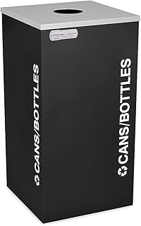 Ex-Cell Kaleidoscope Collection Recycling Container - Half Round Container With Bottle And Can Lid - Black - Black