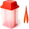 BloxBerry Pickle Jar with Strainer Insert - Plastic Leak Proof Food Saver Container - For Fresh Fruit or Pickled Vegetables - Complete with Tongs