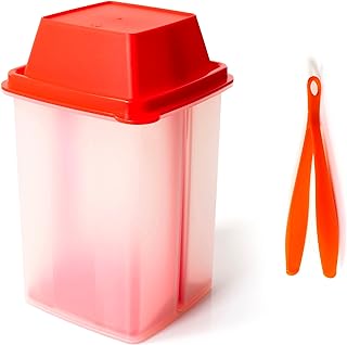 Pickle Jar with Strainer Insert - Plastic Leak Proof Food Saver Container - For Fresh Fruit or Pickled Vegetables - Complete with Tongs