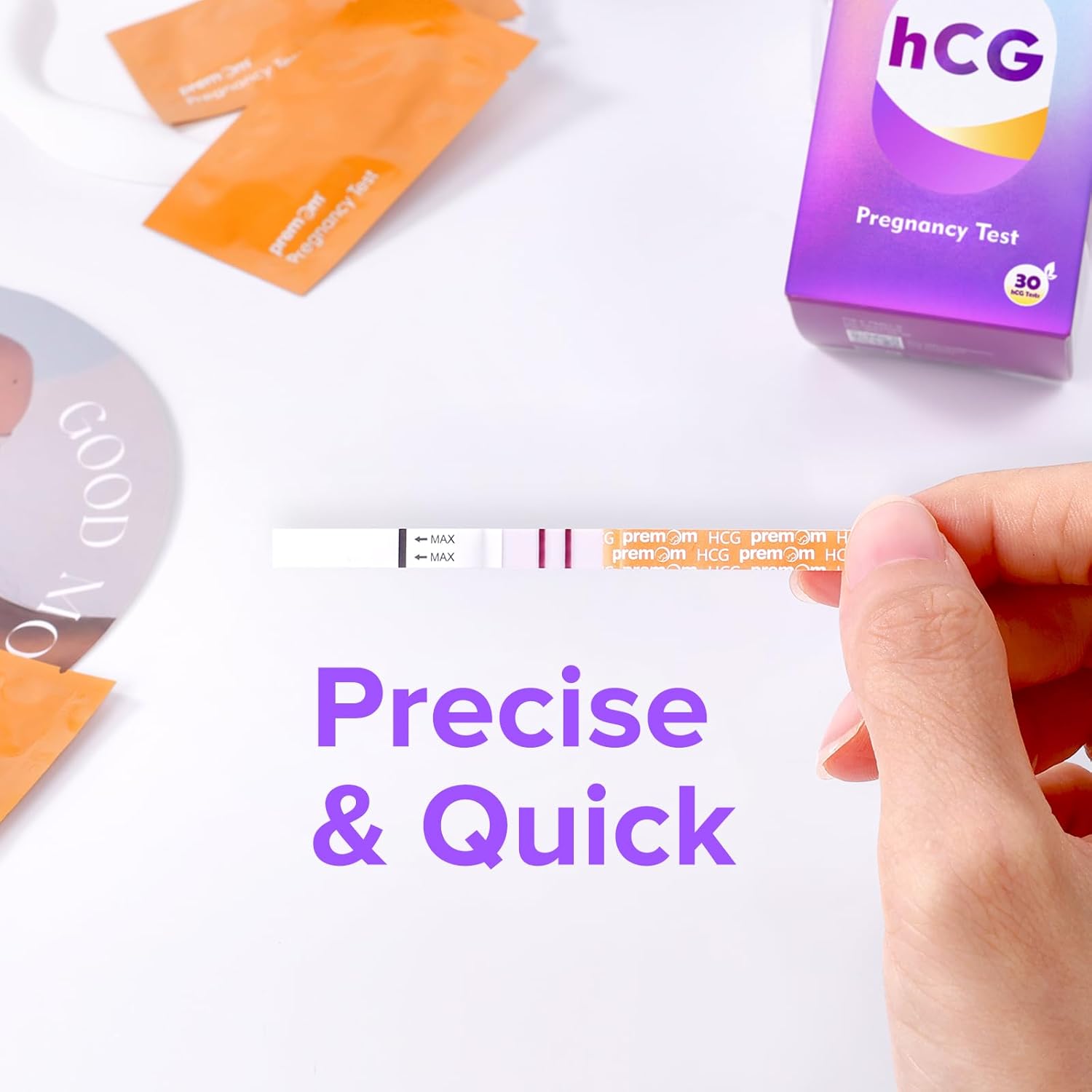 Premom 30 Pack Pregnancy Tests: Bulk Pregnancy Strips Kit Early Detection Highly Sensitive Result - at Home Urine hCG Tests - Image 7