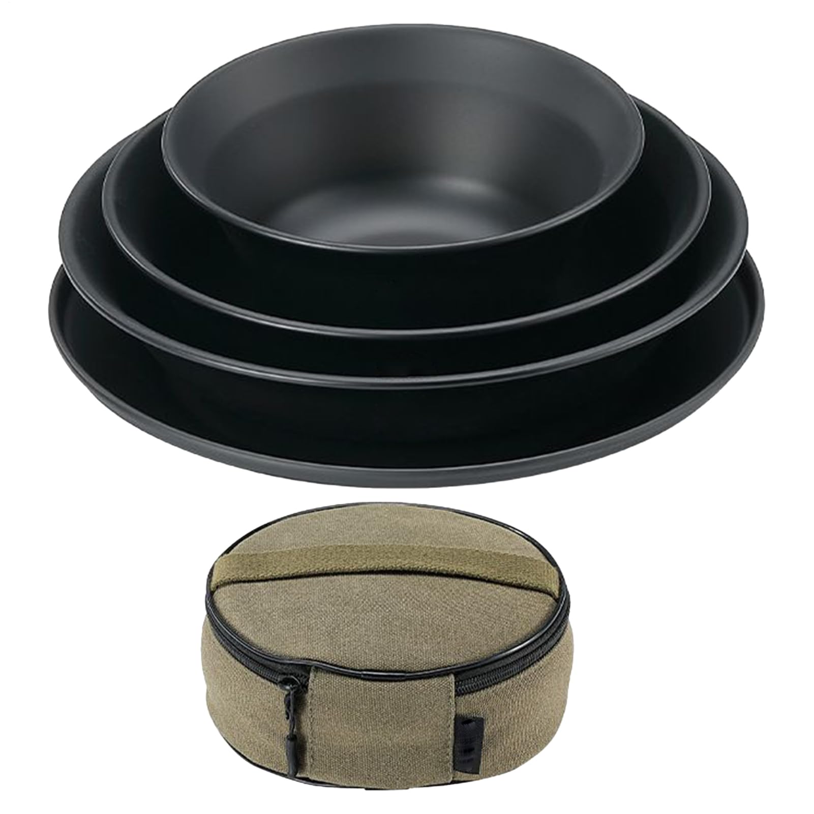 Camping Geschirrset Camping Edelstahl Geschirr Set | Stapelbares Outdoor Besteck Mit Canvas Aufbewahrungstasche Für Picknick Wanderung Familien Und Paare