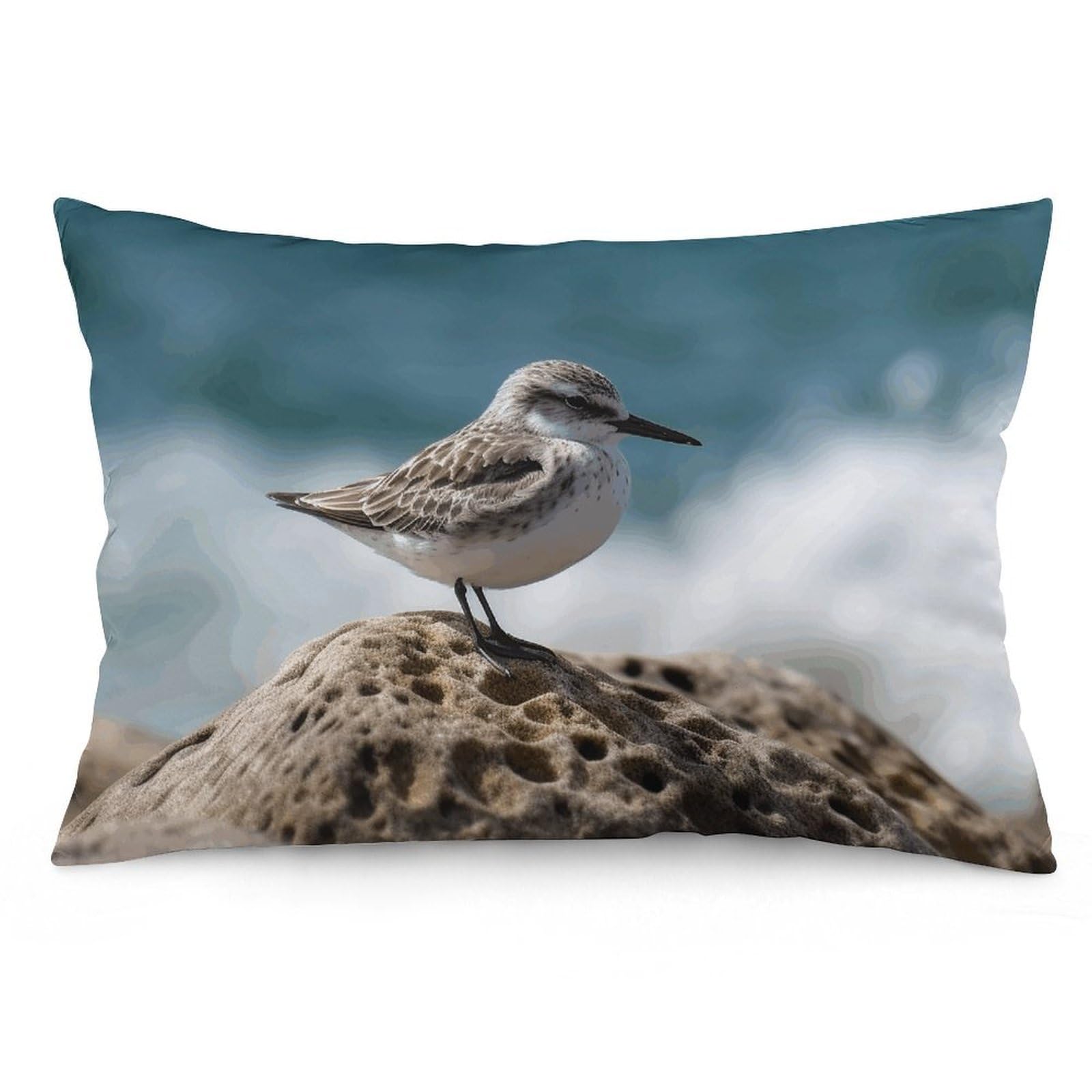 2 Pack Pillow Cases for Hair and Skin, Soft Breathable Pillow Case Covers with Hidden Zipper, Bird Perching on The Rock Pillowcase 16 "x24 Pillow Covers for Sleeping Gift