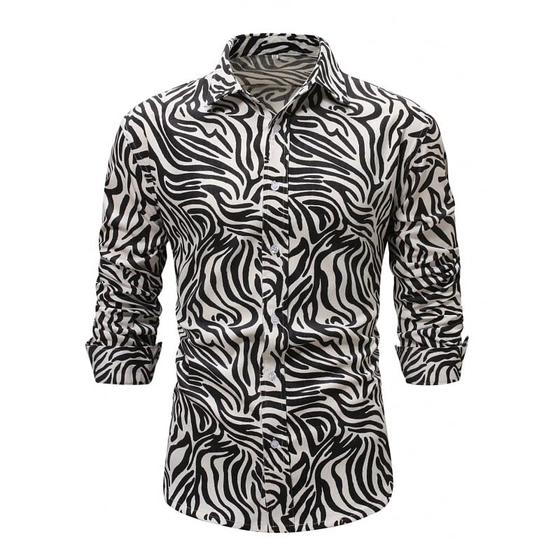Lange-ärmeln Cord gestreiften Hemd Casual Herren Bluse Herren Herren Leopard Braun gestreiften Business Casual Arbeit Shirt