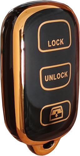 Miniatura 5 de WENHENI Carcasa protectora suave para llavero Toyota con llavero compatible con Toyota 1999-2009 4runner  Sequoia 2001-2008 (para Toyota-A-negro)
