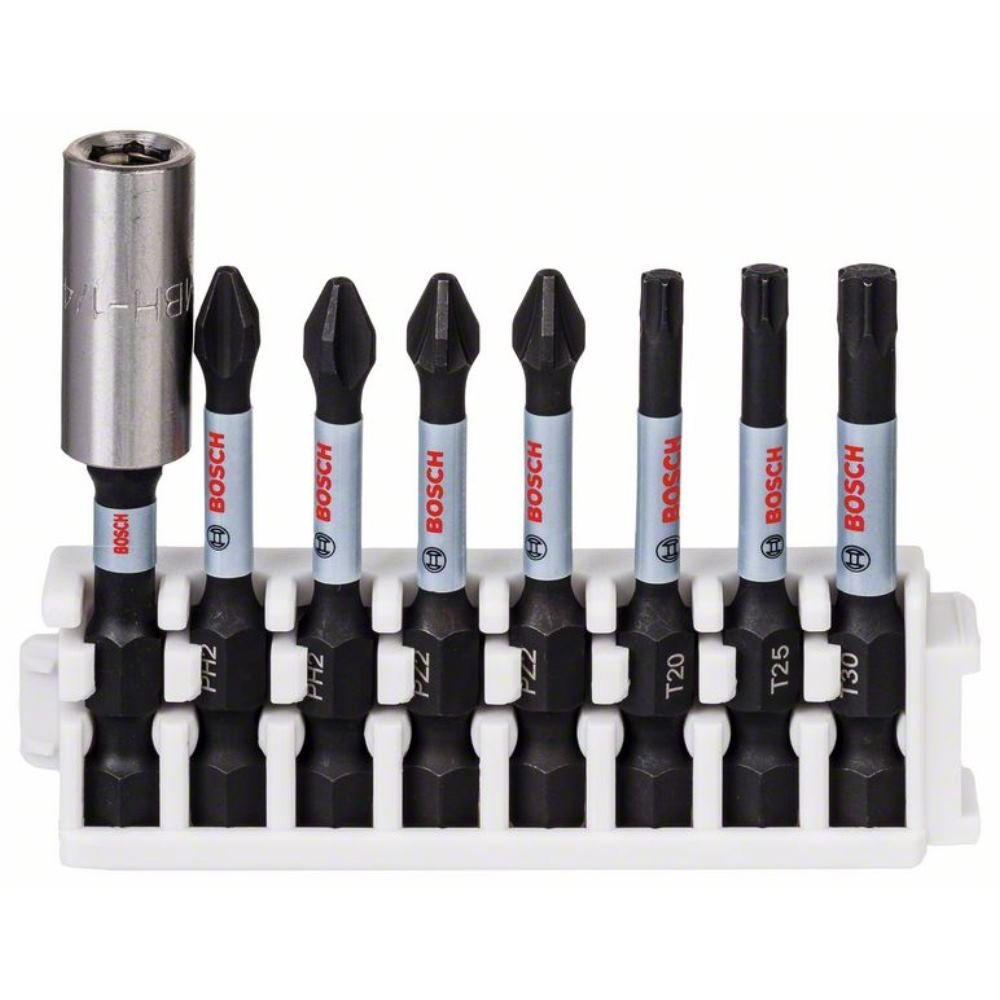 Bosch Professional 8 uds. Punta de Atornillar (Impact Control, PZ/PH Bits, Longitud 50mm, Universalhalter, Pick and Click, Accesorio Atornilladores de Impacto)
