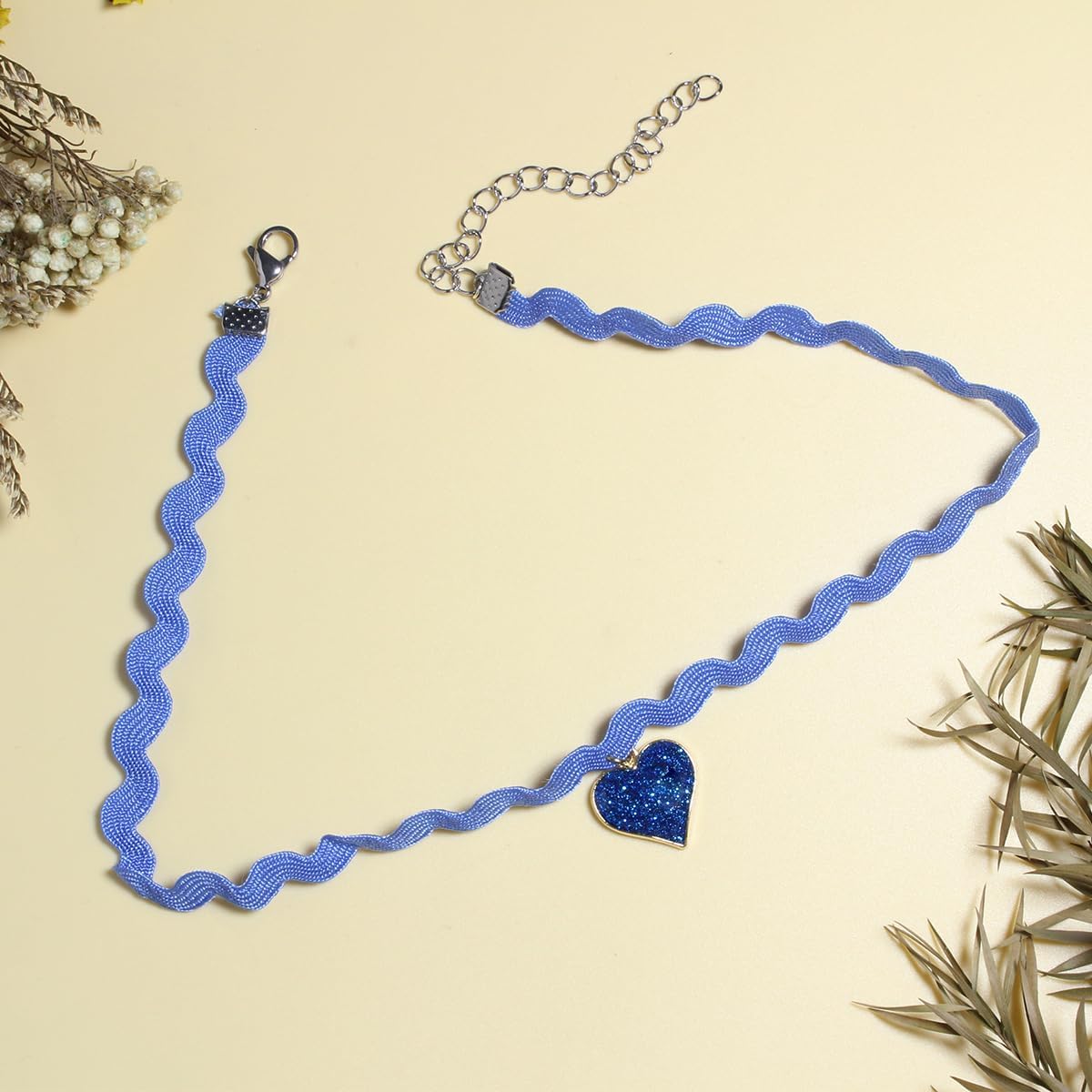 Nova&Aria Chokers Set For Women Heart Choker Necklaces Flower Pendant Velvet Cute Pink Turquoise Blue White Black Choker Necklace Christmas Colorful Lace Chokers - Image 7