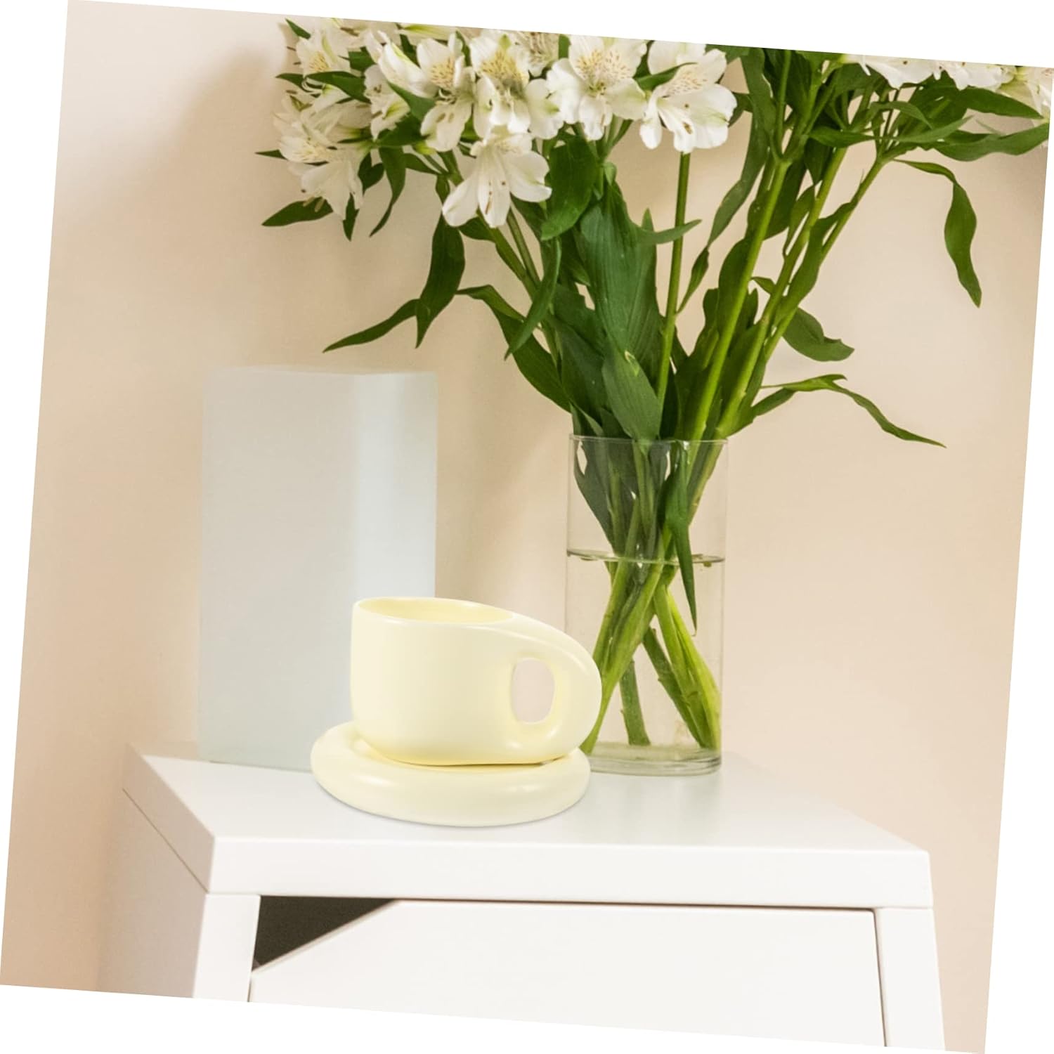 Cabilock Nordic Style Chubby Mug Ceramic Tea Cup Big Belly Mug for Coffee Smart Cup Lid for Tea Milk