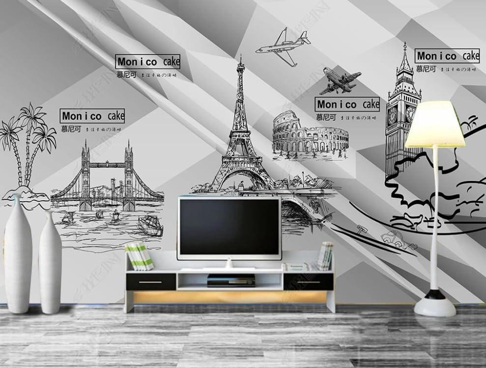 Poster géant mural pour salon et restaurant décor d'architecture classique