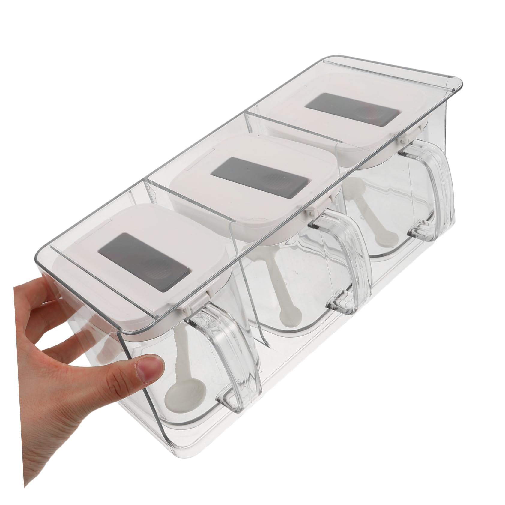 TOPBATHY Boîte à Épices Élégant Transparente avec Couvercle Hermétique en Pet Set Mural pour Rangement de Condiments Cuisine