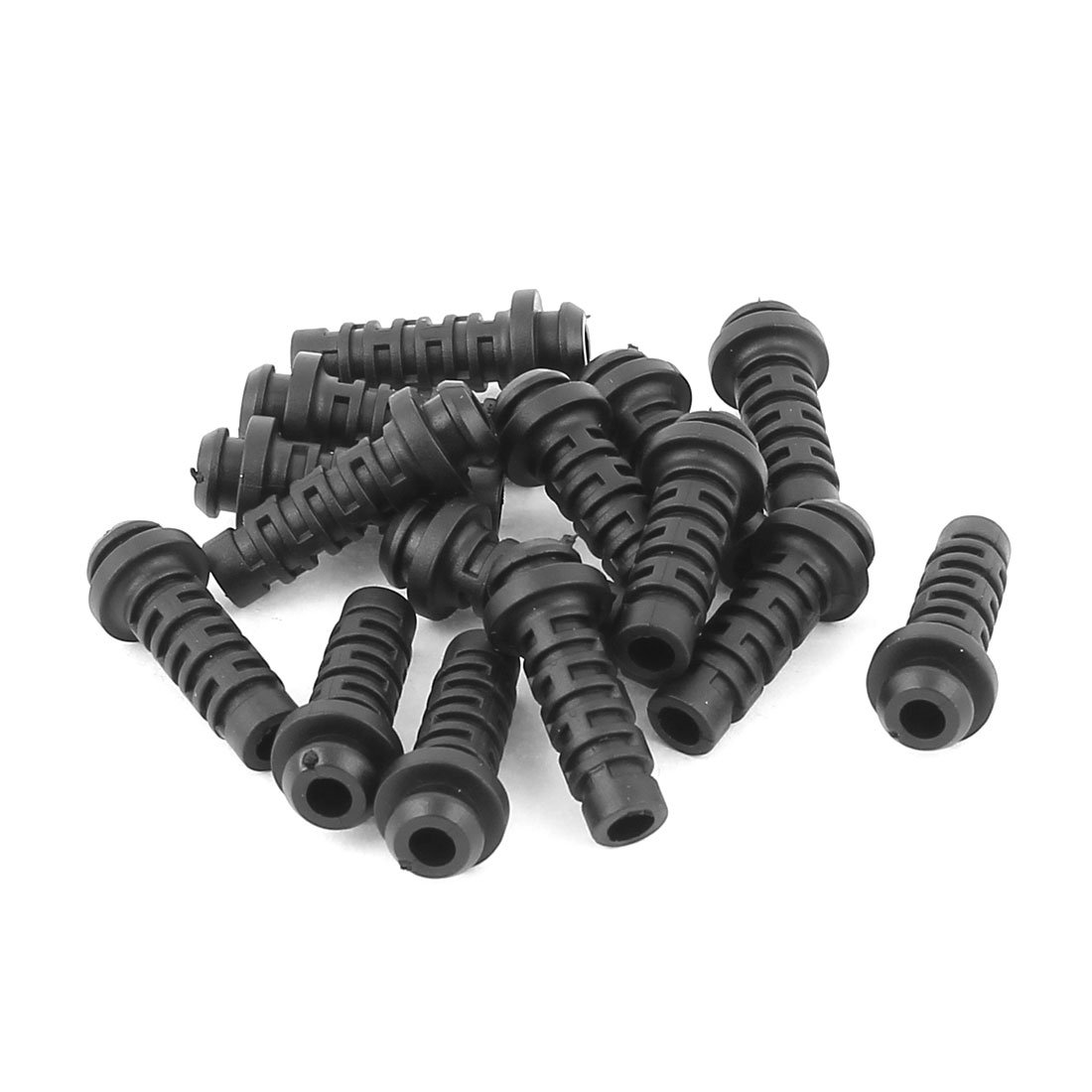 Uxcell Black Sourcingmap Rubber Strain Relief Cord Boot Protector Cable Sleeve 27X7x4mm 15Pcs