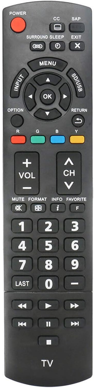 Replacement Remote For Panasonic TV - N2QAYB000485 Compatible With Multiple Viera Models