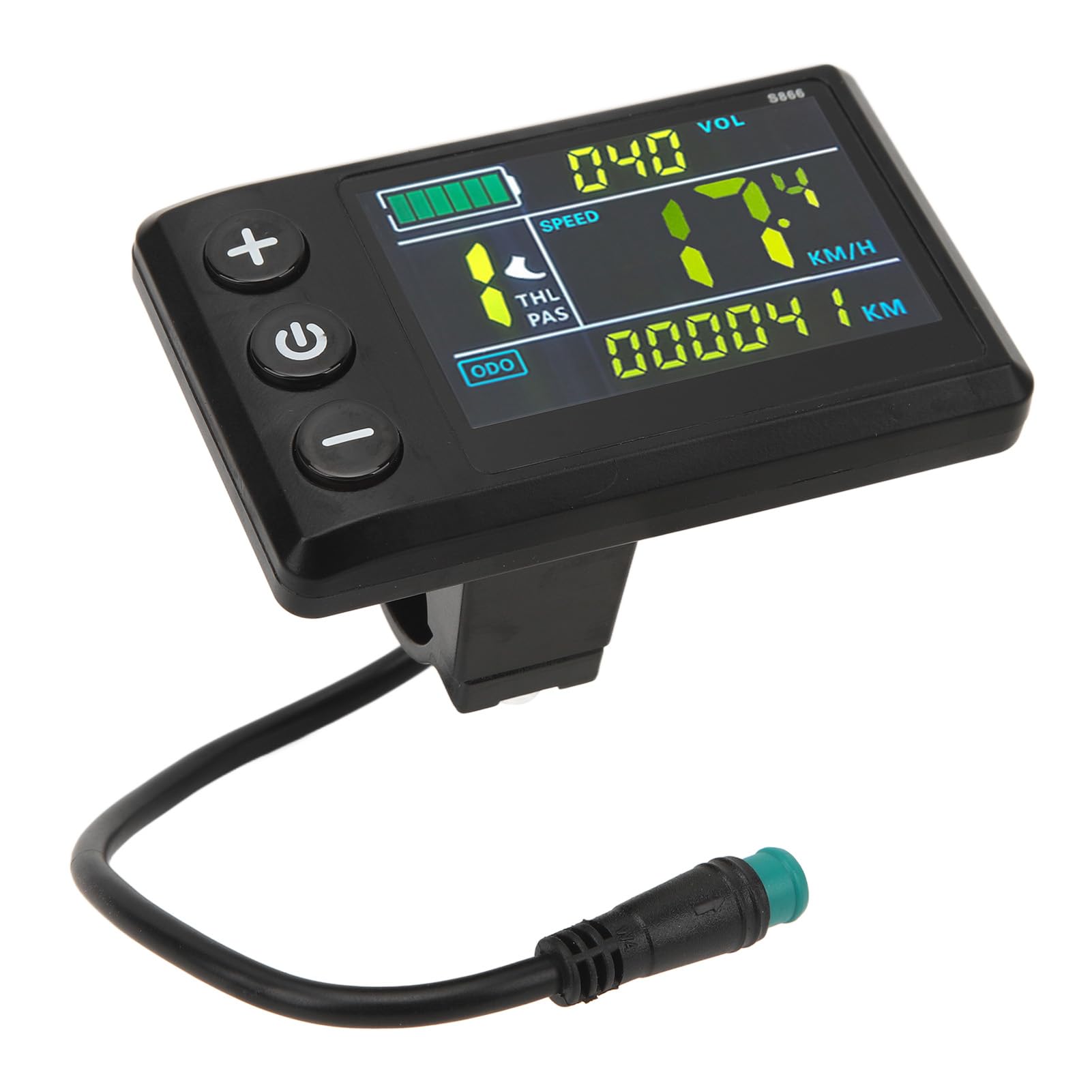S866 Electric Bike LCD Display Meter, Water proof ABS Control Panel with Color Screen Speed Battery Mileage Tracker for 24V/36V/48V E Bikes Scooters