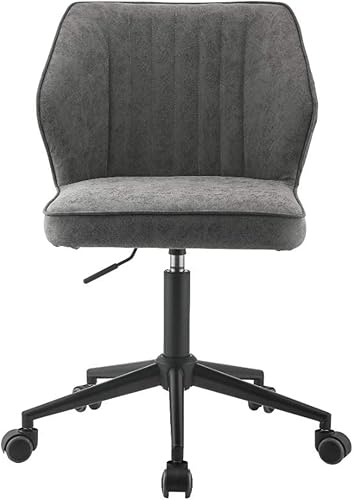 Acme Pakuna Silla de oficina sin brazos de piel sintética en gris vintage y negro