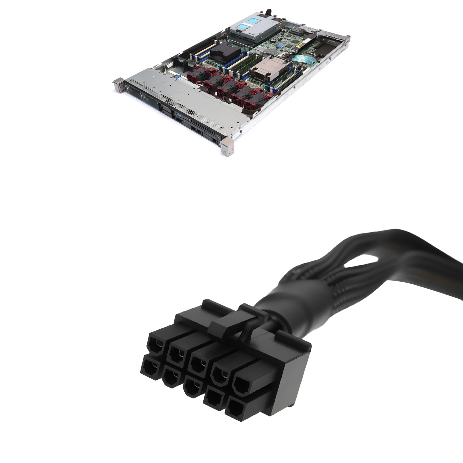 OTOTEC 1 câble d'alimentation GPU 10P vers Dual 6+2P 50 cm compatible avec HP ML350 DL360 G9 Gen9 Gen9