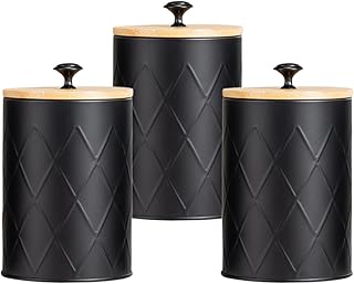3 Pieces Kitchen Canister Set Tea Organizer with Airtight Lid Food Storage Canister Coffee Tea Sugar Container for Tea Sugar