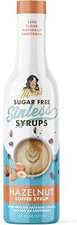 Sugar Free Hazelnut Sinless Syrup - Stevia Based, No Sugar Alcohols or Sucralose, No Artificial Sweeteners, Natural Ingredients, Coffee Tea Cocoa Dessert, Keto Friendly, 1 Pack